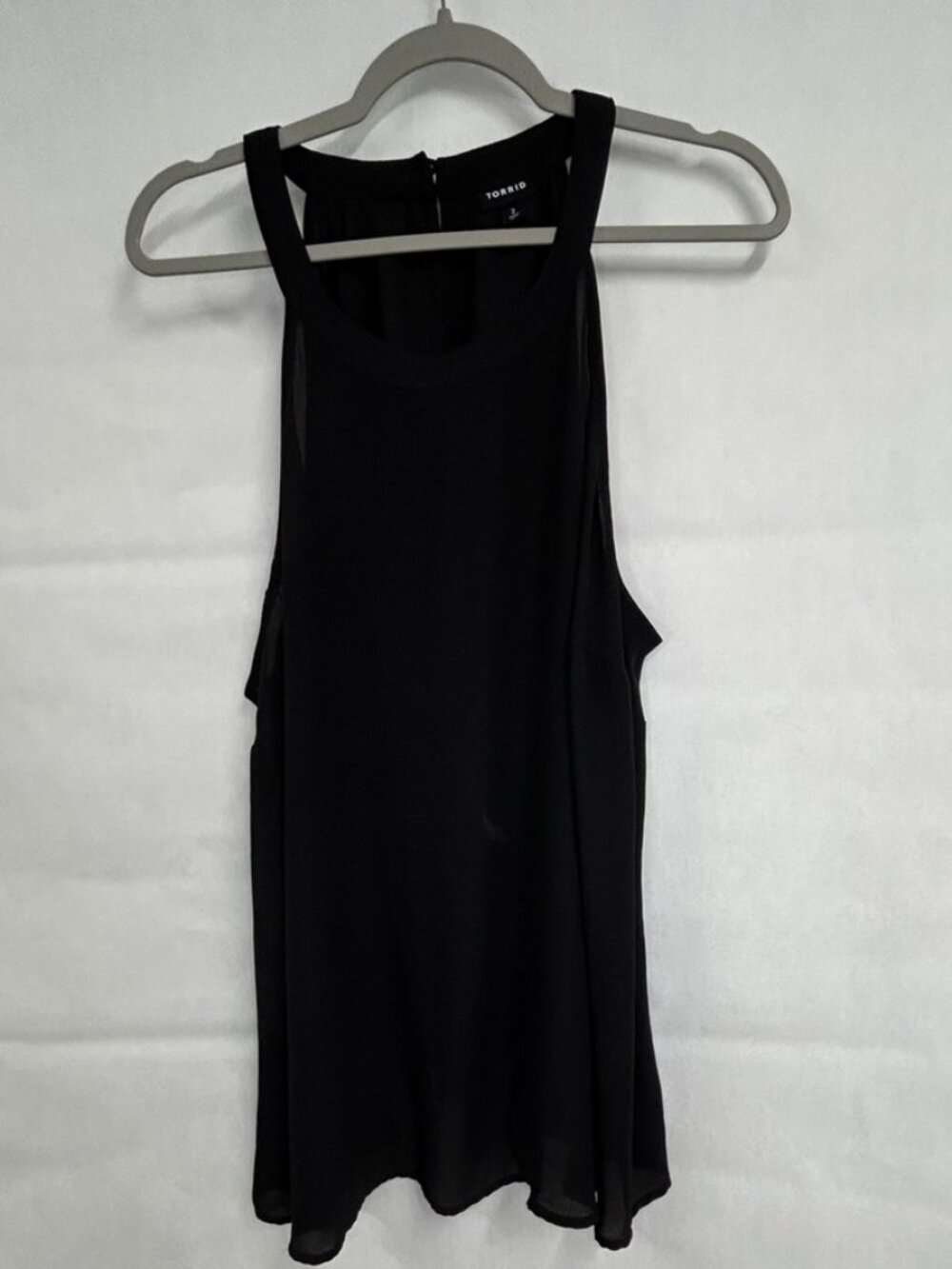 Chiffon Swing Tank Top Flowy Torrid Black Womens Size 2 Plus Capsule Layerin